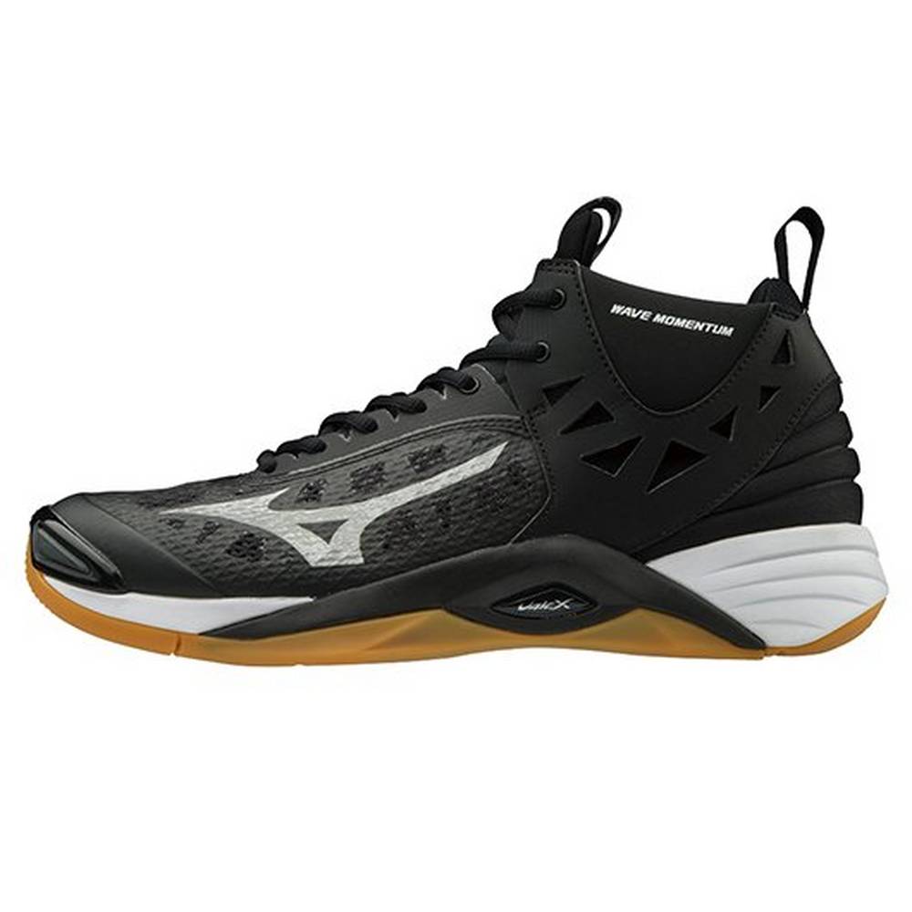 Zapatillas Voleibol Mizuno Wave Momentum Mid Hombre Negras/Plateadas Comprar RLIQ-91452